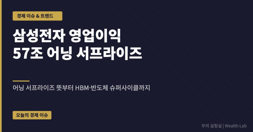 삼성전자 영업이익 57조 어닝 서프라이즈